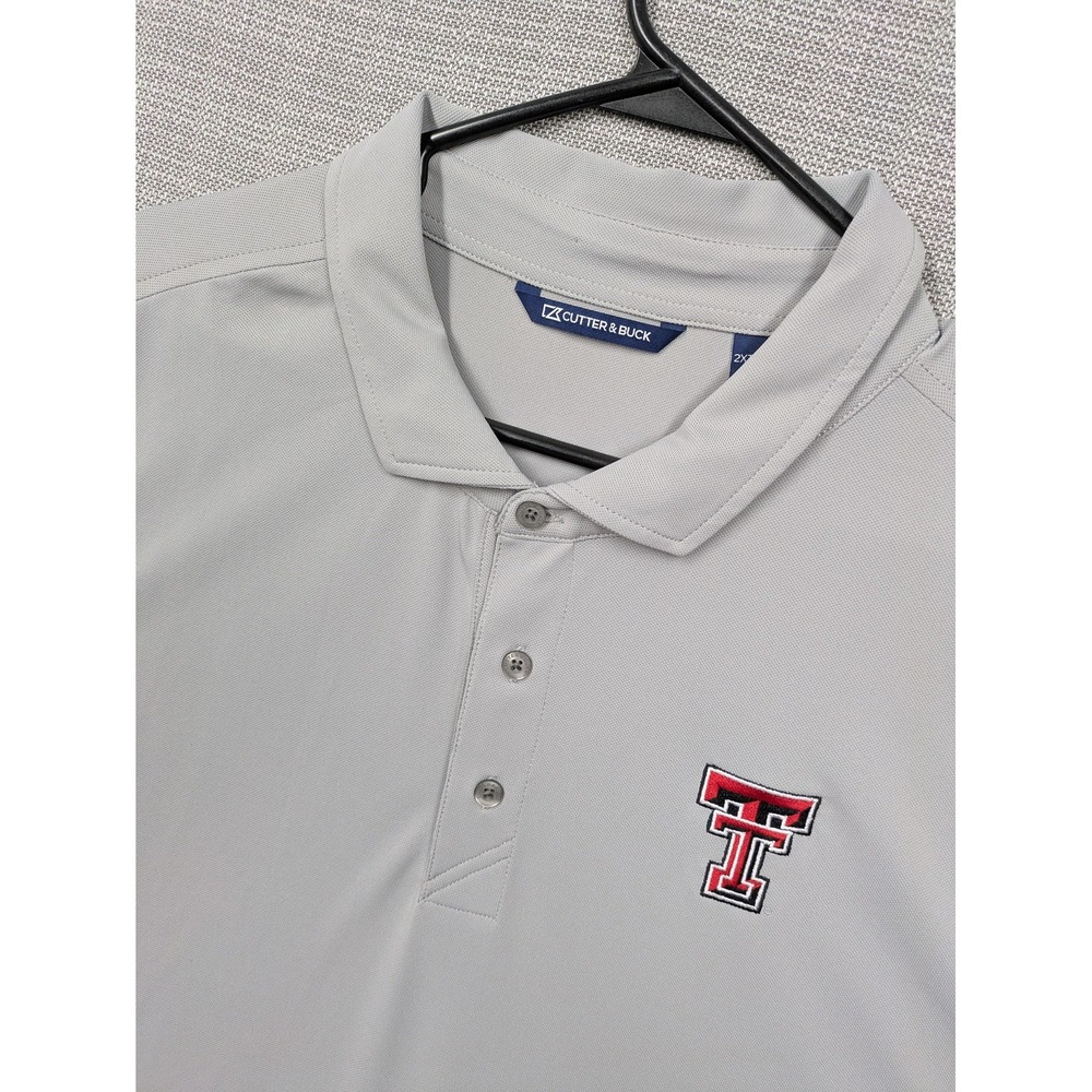 Texas Tech Red Raiders Polo Shirt Mens 2XT Gray NCAA Football Cutter & Buck